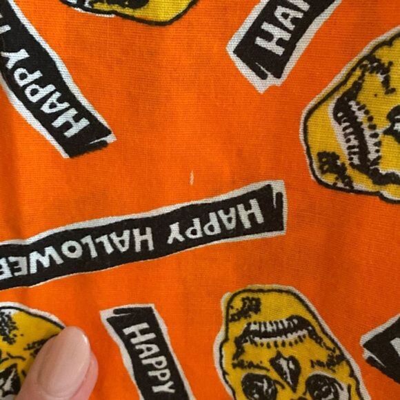 Like new Happy Halloween Orange Skulls Scrubs Unisex Top - Picture 3 of 6